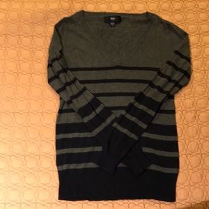 Forrest green and black striped sweater